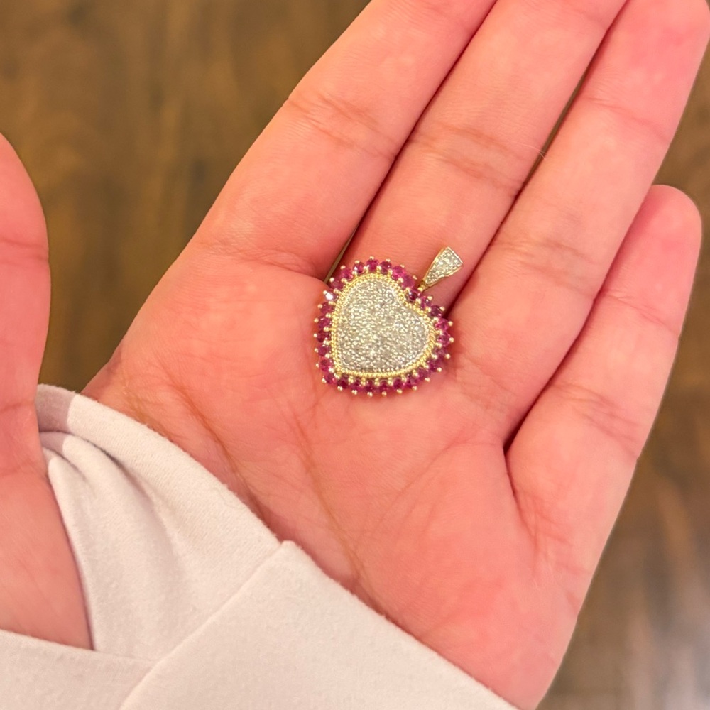 Ruby, Diamond, and 10k Necklace Charm